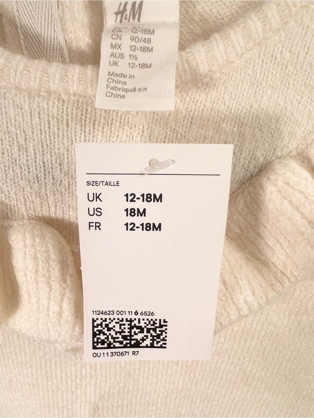 H&M Cream Ruffle-Neck Crew Sweater - Picture 2 of 4